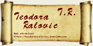 Teodora Ralović vizit kartica